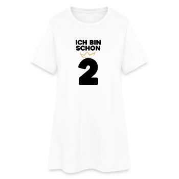2 Geburtstag - 2 Jahre mit Krone - Frauen T-Shirt-Kleid - Weiß - Vorne