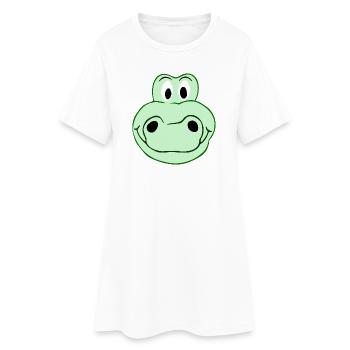 Funny crocodile - Creative illustration - Women’s T-Shirt Dress - white - Front