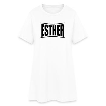 Idée cadeau t-shirt Esther - Robe T-shirt Femme - blanc - Devant