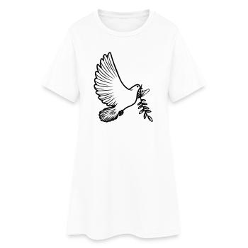 Colombe de la paix transparente avec branche de laurier Colombe de la paix - Robe T-shirt Femme - blanc - Devant