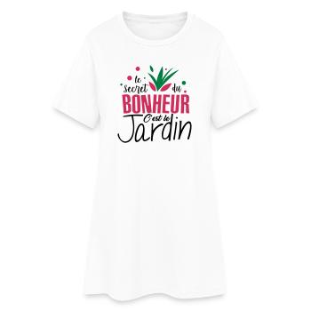Le bonheur c'est le jardin ! amour du jardin - Robe T-shirt Femme - blanc - Devant