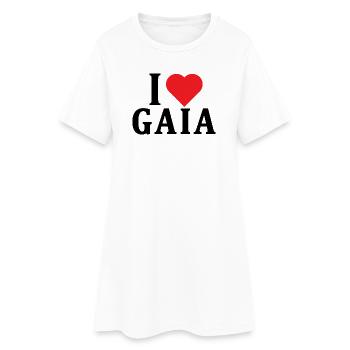 t-shirt J’aime Gaia idée cadeau t-shirt - Robe T-shirt Femme - blanc - Devant