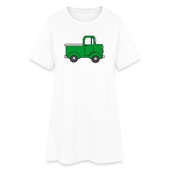 Camion vert joyeux, voiture jouet - Robe T-shirt Femme - blanc - Devant