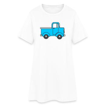 Fröhlicher LKW blau, Spielzeugauto wie lo - Frauen T-Shirt-Kleid - Weiß - Vorne
