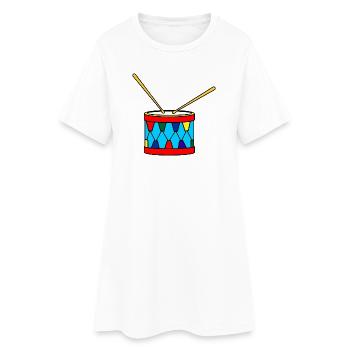 Décoration de tambour de couleur rouge bleu - Robe T-shirt Femme - blanc - Devant