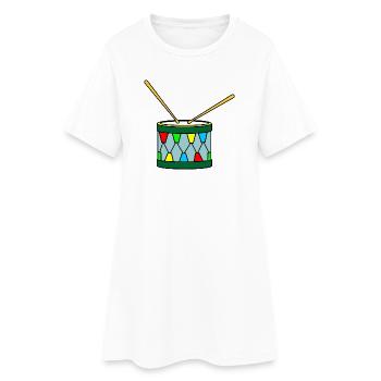 Décoration de tambour de couleur verte - Robe T-shirt Femme - blanc - Devant