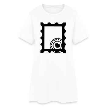 Contour de tampon avec tampon avec cœurs - Robe T-shirt Femme - blanc - Devant