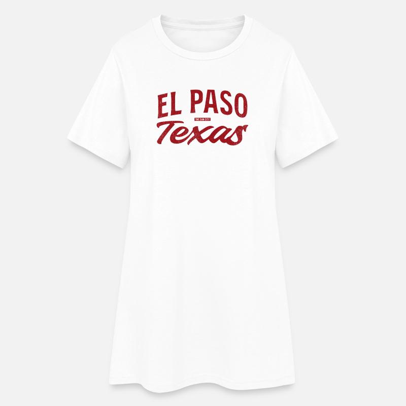 El Paso Texas Retro Script - Frauen T-Shirt-Kleid - Weiß