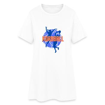 Korbball blaues Logo - Frauen T-Shirt-Kleid - Weiß - Vorne