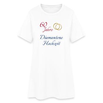 60 Jahre Diamantene Hochzeit Text rot blau gold - Frauen T-Shirt-Kleid - Weiß - Vorne