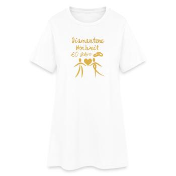 Diamantene Hochzeit 60 Jahre verheiratet Paar gold - Frauen T-Shirt-Kleid - Weiß - Vorne