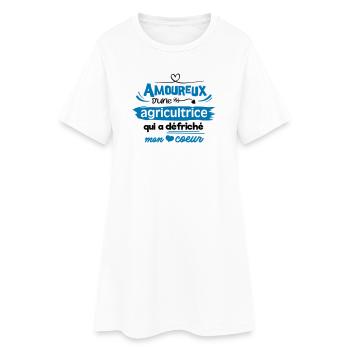 Amoureux d'une agricultrice - Robe T-shirt Femme - blanc - Devant