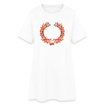 Feuilles d’automne entourées de glands - Robe T-shirt Femme - blanc - Devant