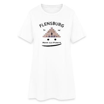 Flensburg Nordertor, so viel mehr als Punkte - Frauen T-Shirt-Kleid - Weiß - Vorne