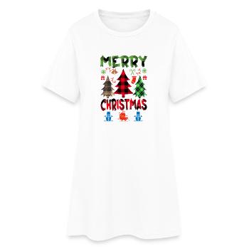 Noël, noël, noël, noël, noël, noël, noël, noël - Robe T-shirt Femme - blanc - Devant