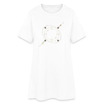 Bijoux en forme d’étoile d’or - Robe T-shirt Femme - blanc - Devant