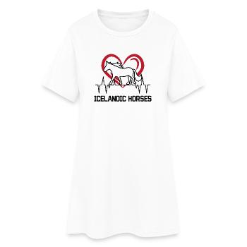 Chevaux islandais Coeur Chevaux Love Statement Horse Fan - Robe T-shirt Femme - blanc - Devant
