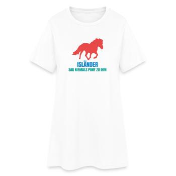 Pferde Pony Statement Islandpferde Pferdefan - Frauen T-Shirt-Kleid - Weiß - Vorne