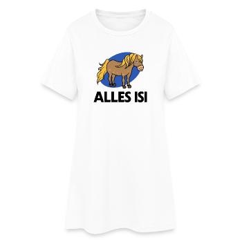 Cool Statement Islandpferde Islandponys Pony - Frauen T-Shirt-Kleid - Weiß - Vorne