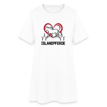 Cheval Amour Coeur Chevaux Islandais Etalon - Robe T-shirt Femme - blanc - Devant