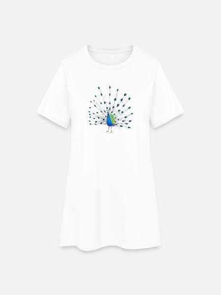 Art de la plume de paon - Robe T-shirt Femme - blanc