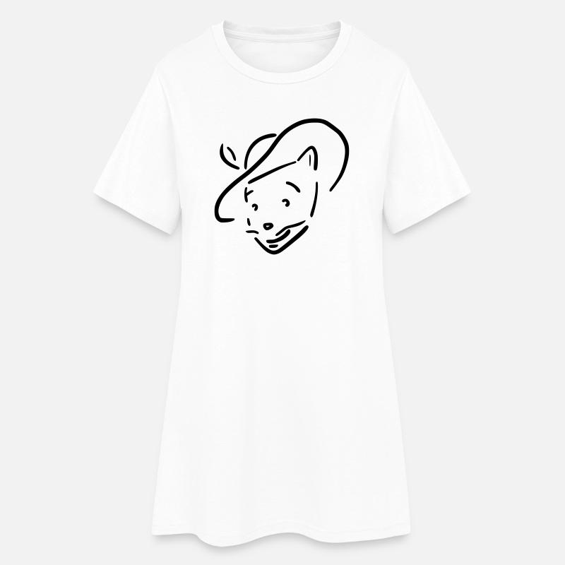 chat botté - Robe T-shirt Femme - blanc