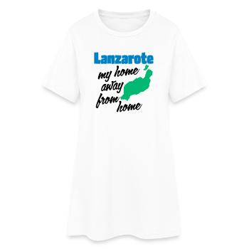 Lanzarote, ma maison loin de chez moi - Robe T-shirt Femme - blanc - Devant