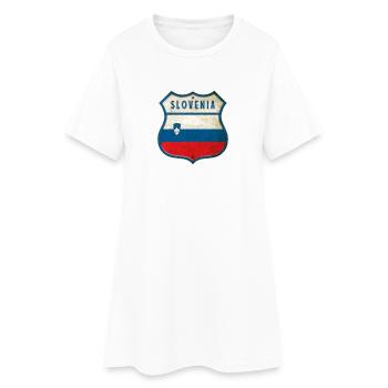 Design du drapeau de la Slovénie et des armoiries - Robe T-shirt Femme - blanc - Devant