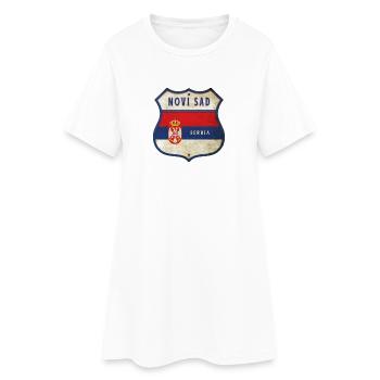 Novi Sad Serbie Armoiries Drapeaux - Robe T-shirt Femme - blanc - Devant