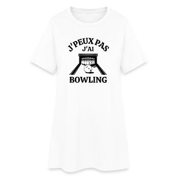 bowling, strike, fan de bowling - Robe T-shirt Femme - blanc - Devant