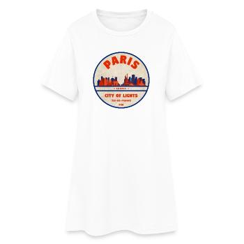 Paris Skyline Badge - Robe T-shirt Femme - blanc - Devant
