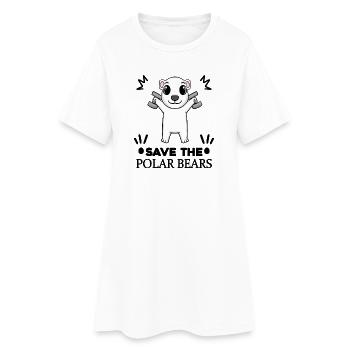 Ours polaire Ours polaire Environnement Protection du climat Conservation de la nature - Robe T-shirt Femme - blanc - Devant