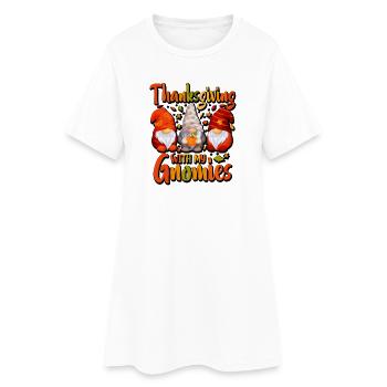 Thanksgiving avec mes gnomies drôles de gnomes d’automne - Robe T-shirt Femme - blanc - Devant