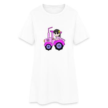 Agriculteur Agriculteur Rose Tracteur Fille Femmes - Robe T-shirt Femme - blanc - Devant