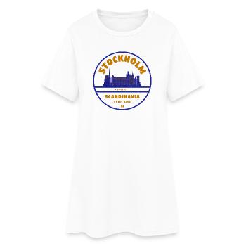 Stockholm Skyline Stamp Sweden - Frauen T-Shirt-Kleid - Weiß - Vorne