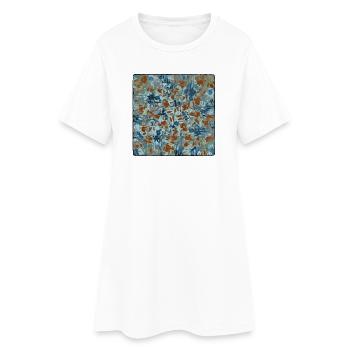 Abstraktes Camouflage Muster - Frauen T-Shirt-Kleid - Weiß - Vorne