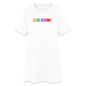 Lgbt Lesbisch Statement Regenbogen Homosexuell - Frauen T-Shirt-Kleid - Weiß - Vorne