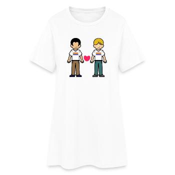 Partenariat homosexuel Cœur LGBT - Robe T-shirt Femme - blanc - Devant