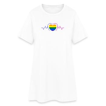 LGBT Heart Pride Gay Gay Sexualité Droits humains - Robe T-shirt Femme - blanc - Devant