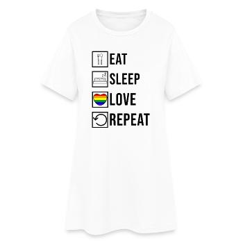 Lgbt Heart Rainbow Lesbian Love Gay Statement - Robe T-shirt Femme - blanc - Devant