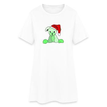 Weihnachtshund Chien de Noël - Robe T-shirt Femme - blanc - Devant