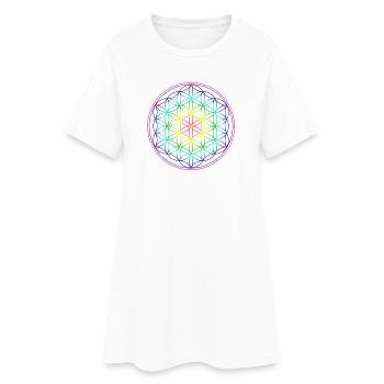 FLEUR DE VIE ARC EN CIEL - Robe T-shirt Femme - blanc - Devant
