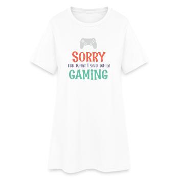 Désolé pour ce que j’ai dit en jouant - Robe T-shirt Femme - blanc - Devant