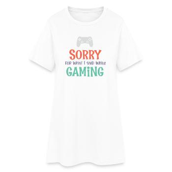 Désolé pour ce que j’ai dit en jouant - Robe T-shirt Femme - blanc - Devant