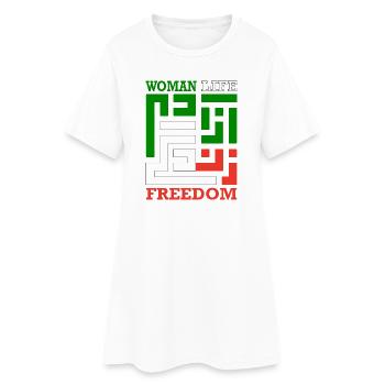 Zan Zendegi Azadi, Woman Life Freedom - Women’s T-Shirt Dress - white - Front