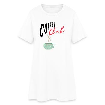 Coffee Club - Frauen T-Shirt-Kleid - Weiß - Vorne