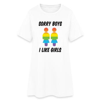 Désolé les garçons, j’aime les filles - Robe T-shirt Femme - blanc - Devant