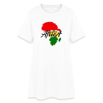 Portrait afro africain Pop Art - Robe T-shirt Femme - blanc - Devant