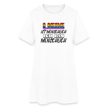 Lgbt Liebe Statement Menschenrechte Regenbogen - Frauen T-Shirt-Kleid - Weiß - Vorne