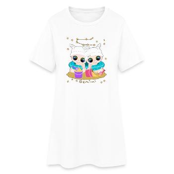 sternzeichen_gemini - Robe T-shirt Femme - blanc - Devant